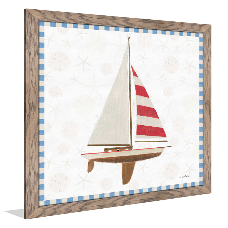 «Beach Days IV», reproduction de peinture acrylique, H 21,5 po x l 21,5 po x P 0,75 po, Cadre taupe délavé