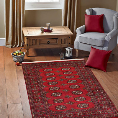 Tapis rouge rectangulaire unique de 3 pi 11 po x 5 pi 9 po Righley
