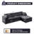 113" Wide Corduroy Convertible Sectional Couches For Living Room With 2 Pillows-616120261