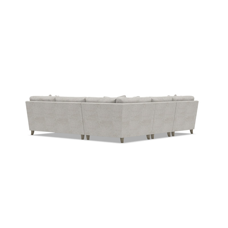 Mila Sectional, Light Gray Polyester, 33.5" H x 107" W x 107" D, Left Hand Facing