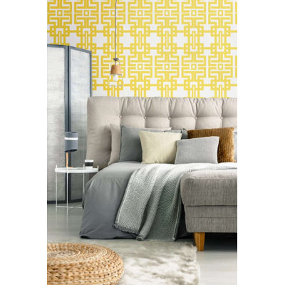 The Blush Label Aztec 10' L x 24" W Wallpaper Roll