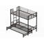 Lit simple escamotable en métal avec garde-corps et échelle, peu encombrant Durable pour la chambre à coucher, noir