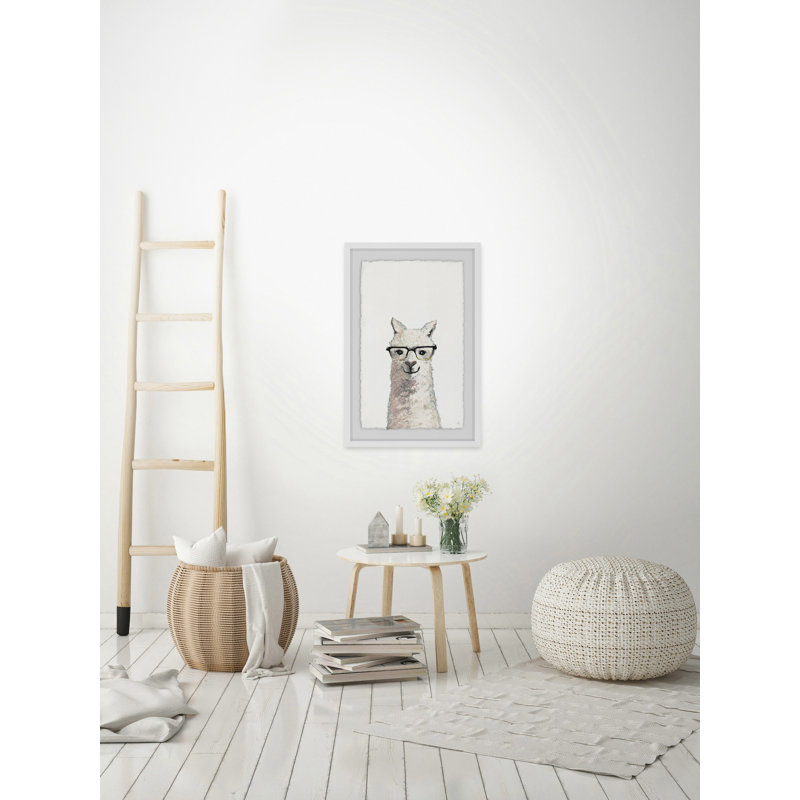 Llama Professor - Single Picture Frame Print, 30 cm H x 20 cm W x 4 cm D