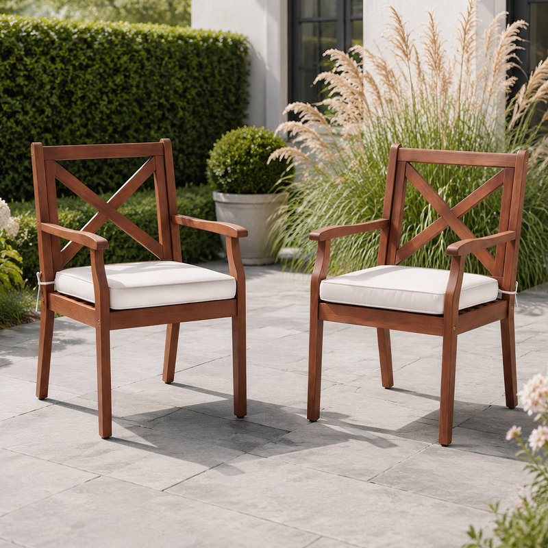Chaise de patio d'extérieur en eucalyptus