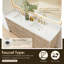 Lala 84" Double Bathroom Vanity with Grain White Engineered Stone Countertop without Mirror-1948037098