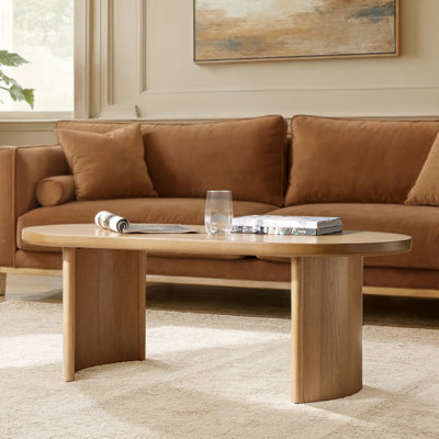 Jesusa Modern 47"W Oval Coffee Table with Solid Wood DIY Adjustable Legs by East Urban Home