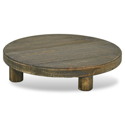 Luned 11.75" Diameter 3 Leg Wood Stand - Dark Brown by Ophelia & Co.
