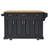 54inch Large Kitchen Island with Rubber Wood Drop Leaf, Embossed Texture Rolling Kitchen Cart on 4 Wheels with 4 Doors and 3 Drawers, Kitchen Island with Storage for Kitchen, Dining Room,Black-750549669