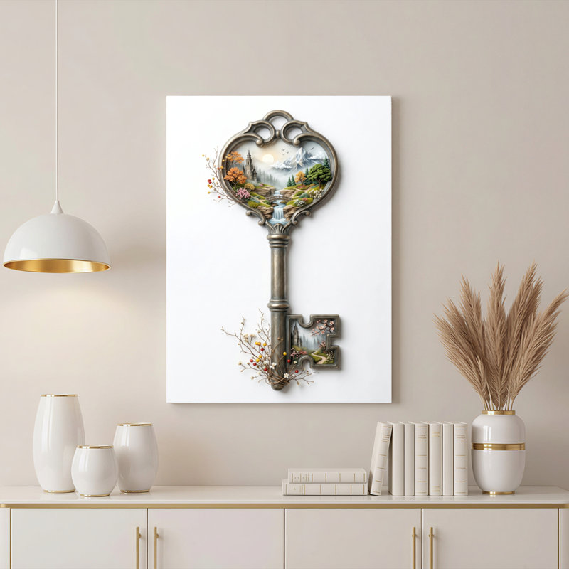 «Gallery Wrap», art mural sur toile pour le salon, la chambre à coucher, le bureau ou le vestibule - décoration murale décorative avec paysage fantastique