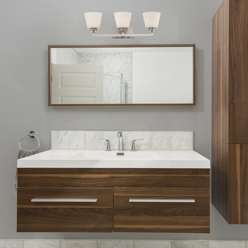 Éclairage pour meuble-lavabo à intensité variable 3 lumières Angyl, Nickel brossé