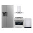 Ensemble de cuisine 4 pièces avec réfrigérateur côte à côte et cuisinière à gaz autoportante 30 po