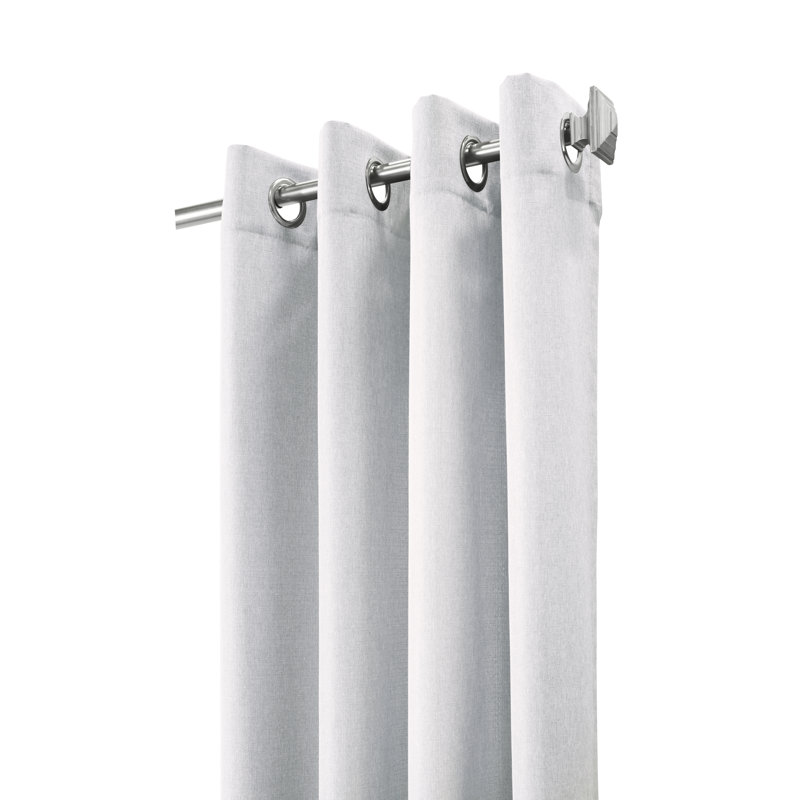 Panneau de rideau simple semi-diaphane avec œillets Darylann, Blanc cassé, l 52 po x L 108 po