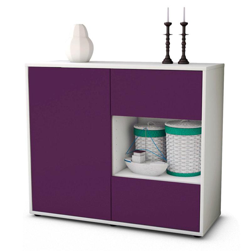 Quebec 92cm Sideboard, White/Purple
