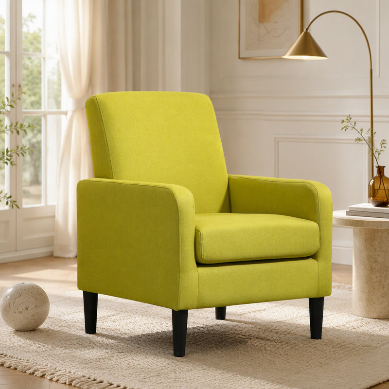 Chaise d'appoint rembourrée, fauteuil moderne avec structure en bois, chaise simple pour le salon, la chambre à coucher