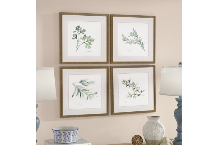 Herbs by Paschke - 4 Piece Picture Frame Graphic Art Print Set on Paper