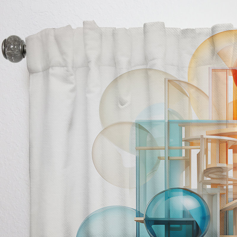 Pari - Rideau obscurcissant géométrique abstrait - 1 panneau, L 52 po x L 108 po