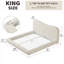  Structure de lit tapissier très grand avec tête de lit Camel AirFrame, cadre en mousse souple à 360 °, confort semblable au nuage, conception à profil bas, aucun sommier requis, chenille beige-1909832958-1909832707