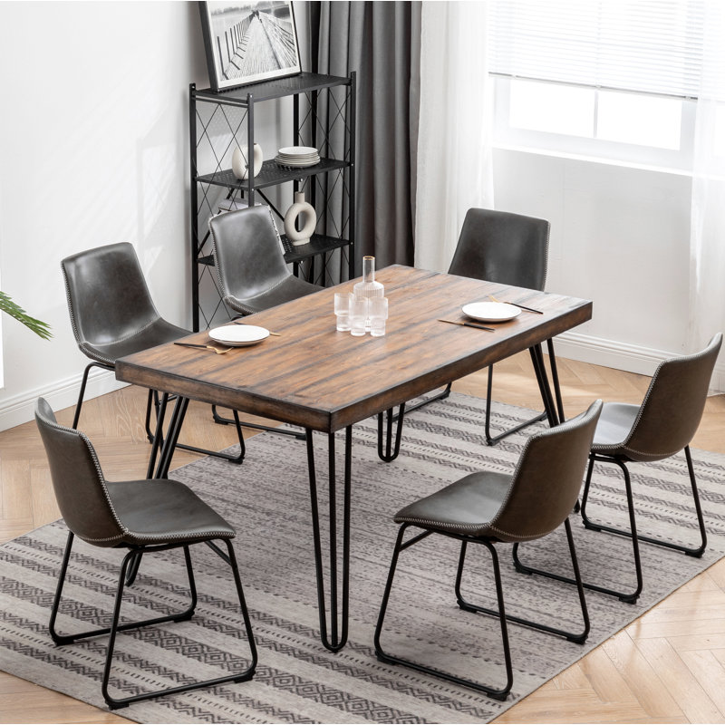 Industrial 7-Piece Dining Set, Natural