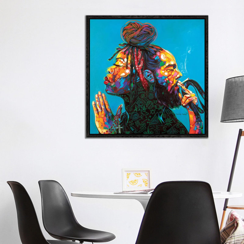 Unequally Yoked by Akintayo Akintobi - Print on Canvas, Black Framed Canvas, 93.98 cm H x 93.98 cm W x 1.91 cm D