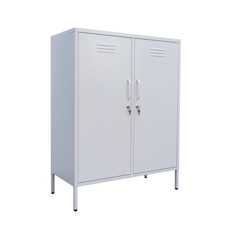 Tamanna Steel 2 - Door Rectangle Accent Cabinet, White