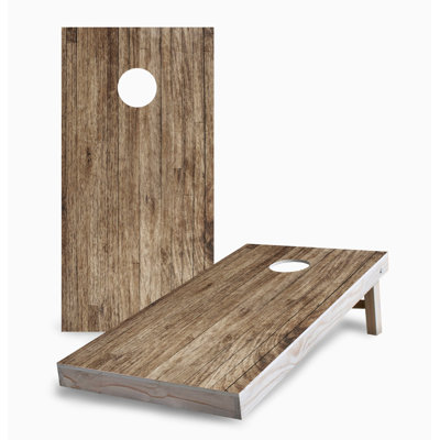 Wood Plank 1 2x4 Cornhole Board Set | Includes (2) Boards (8) Bags & Optional Accessories