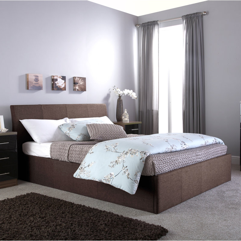 Baucom Upholstered Ottoman Storage Bed, Double (4'6), Brown
