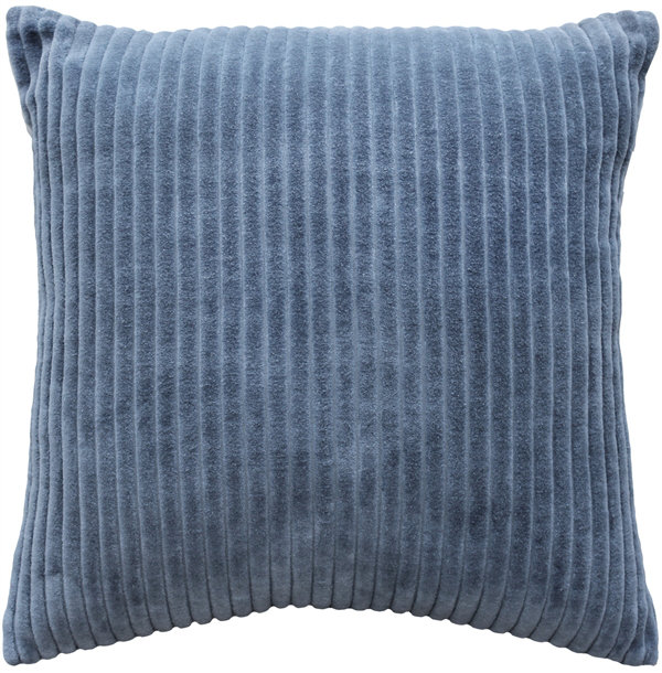 Coussin en coton velours côtelé Fletcher, Bleu