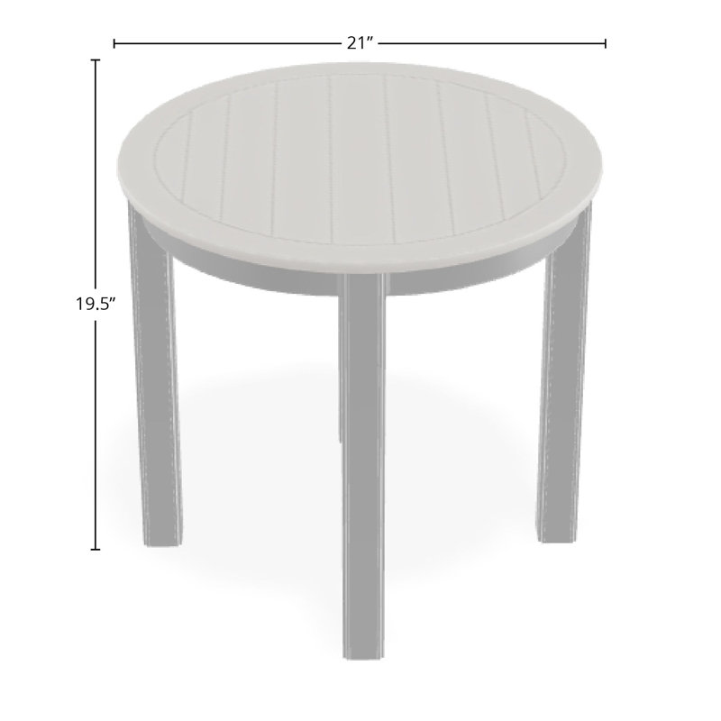Outdoor Round Side Table, White/White, Acrylic