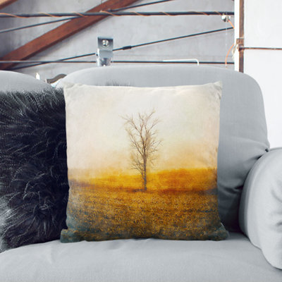 Summer Tree Painting Cushion with Filling