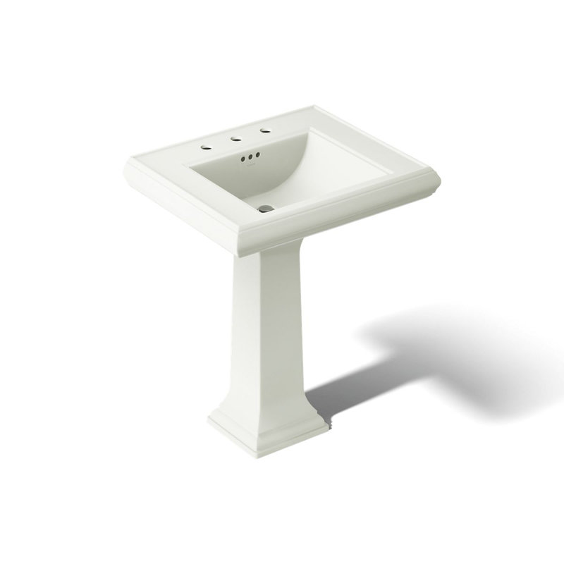Memoirs Classic 27-1/4" rectangular pedestal bathroom sink, Dune, 8" Centers