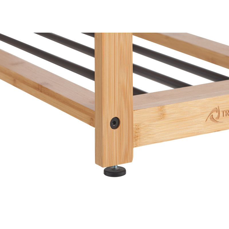 Banc à chaussures à 3 niveaux en bambou et métal Ecostorage®, Bronze