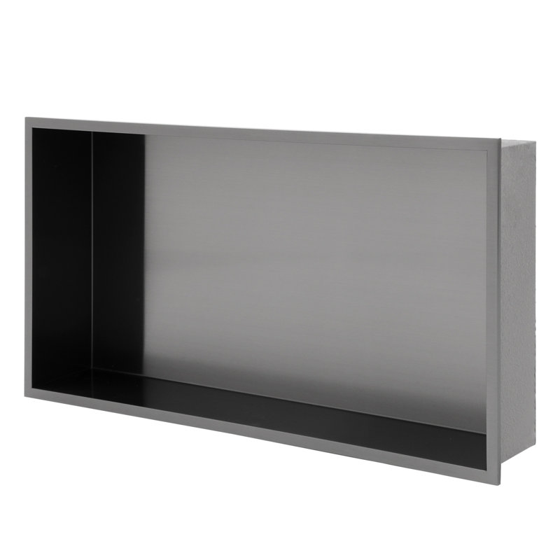 25" X 13" Stainless Steel Shower Niche, Gunmetal Black