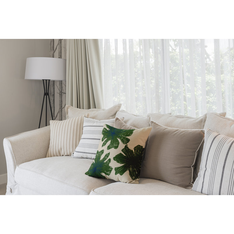 Coussin réversible, Bisque / bambou, H 16 po x l 16 po, Carré