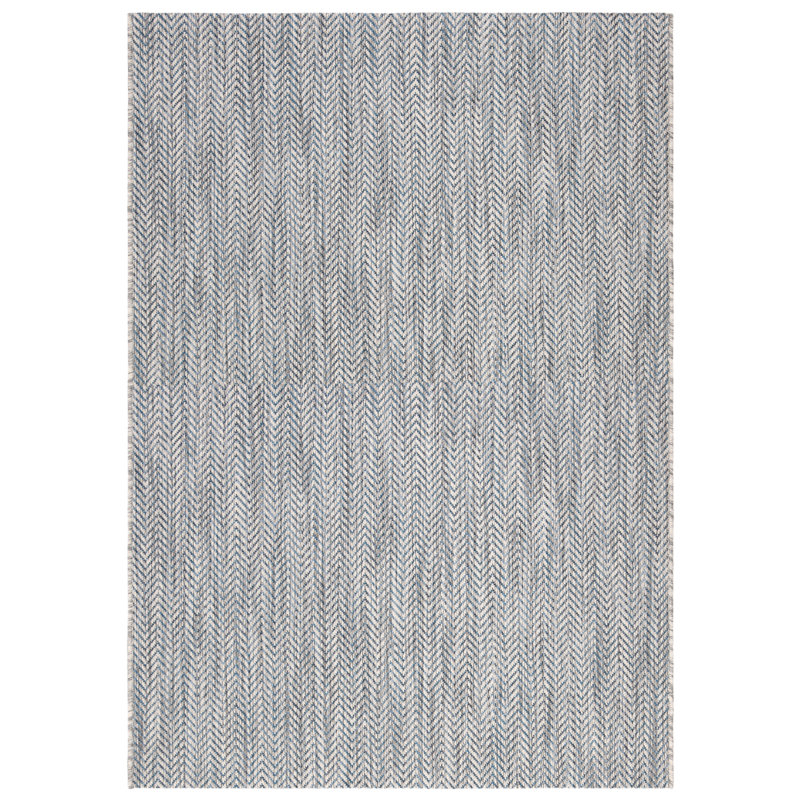 Autianna Grey/Navy Indoor/Outdoor Rug, Rectangle 122 x 170 cm
