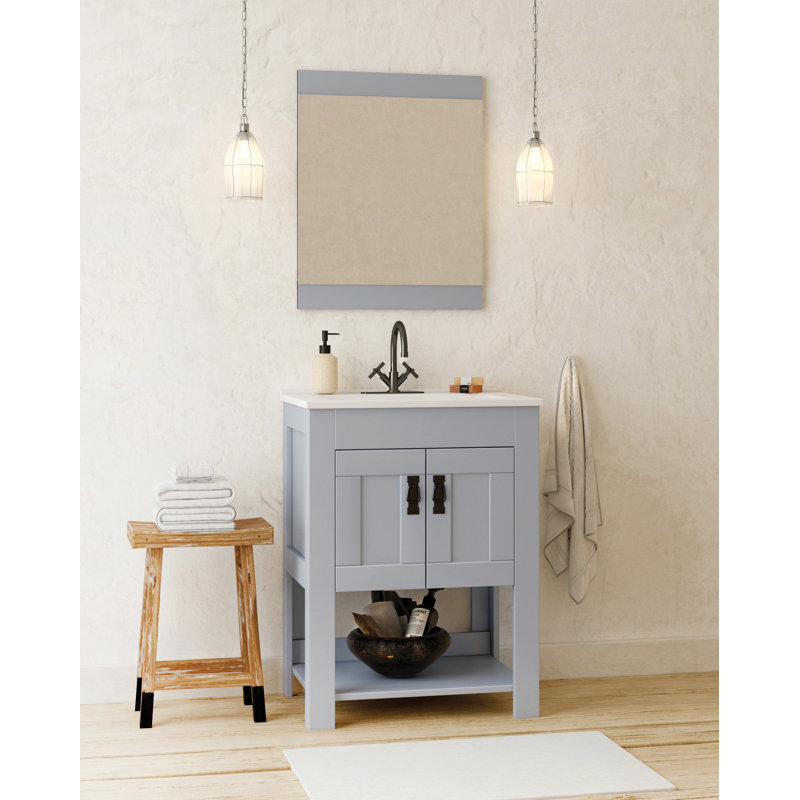 Miroir 24 po MagickWoods Topsham, Gris clair