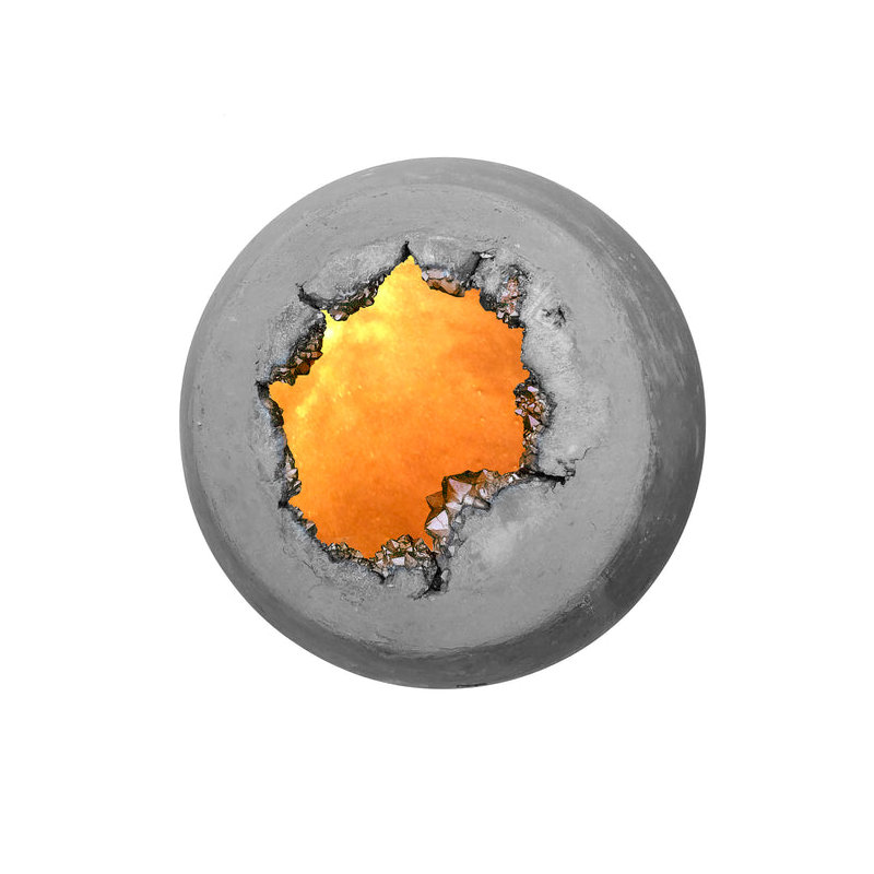 Geode 1 - Light Pendant, Matte Gray, Brass