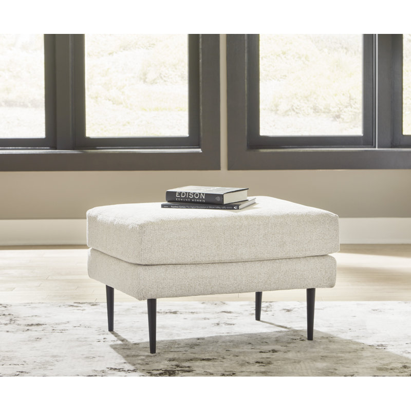 Magoria Upholstered Ottoman, Ivory Polyester