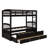 Twin Bunk Bed with Ladder, Safety Rail & Twin Trundle Bed with 3 Drawers, Espresso Bed Frame for Teens & Guests-117987571