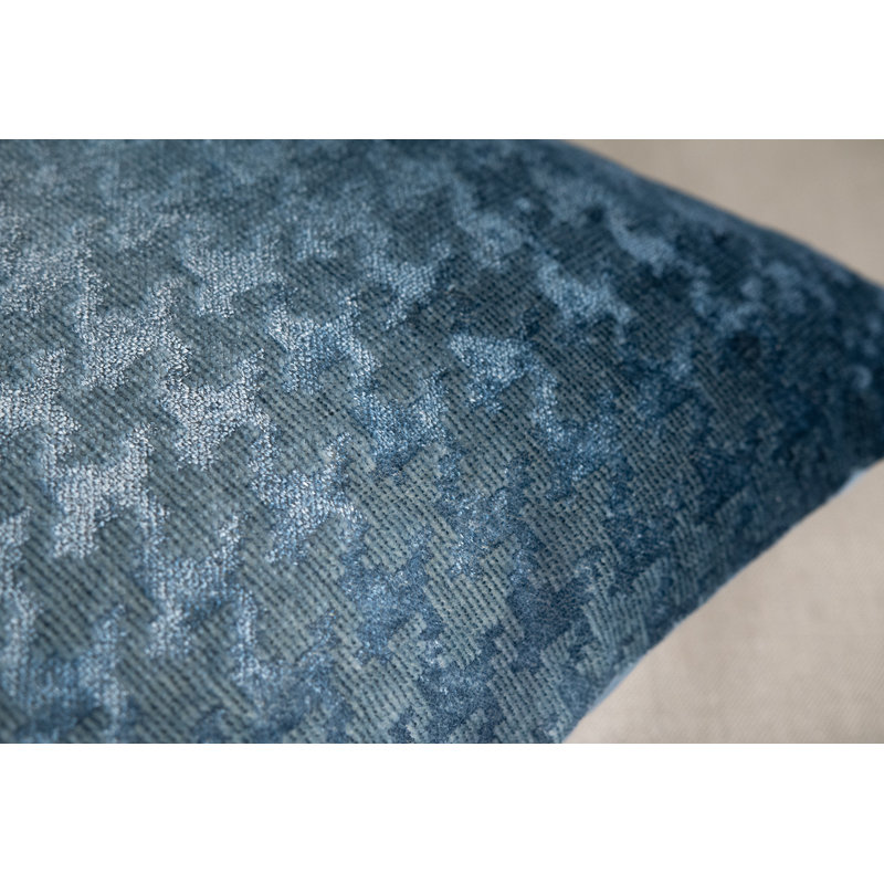 Houndstooth Square Woven Jacquard Pillow, 26"H x 26"W, Storm