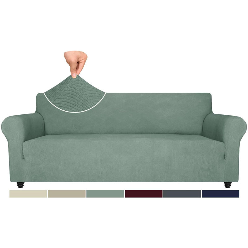 Housse de canapé surdimensionnée surdimensionnée (91 po à 110 po), housses de canapé à rayures les plus confortables et durables, canapés-chats très grands pour animaux de compagnie en élasthanne (canapé XL)