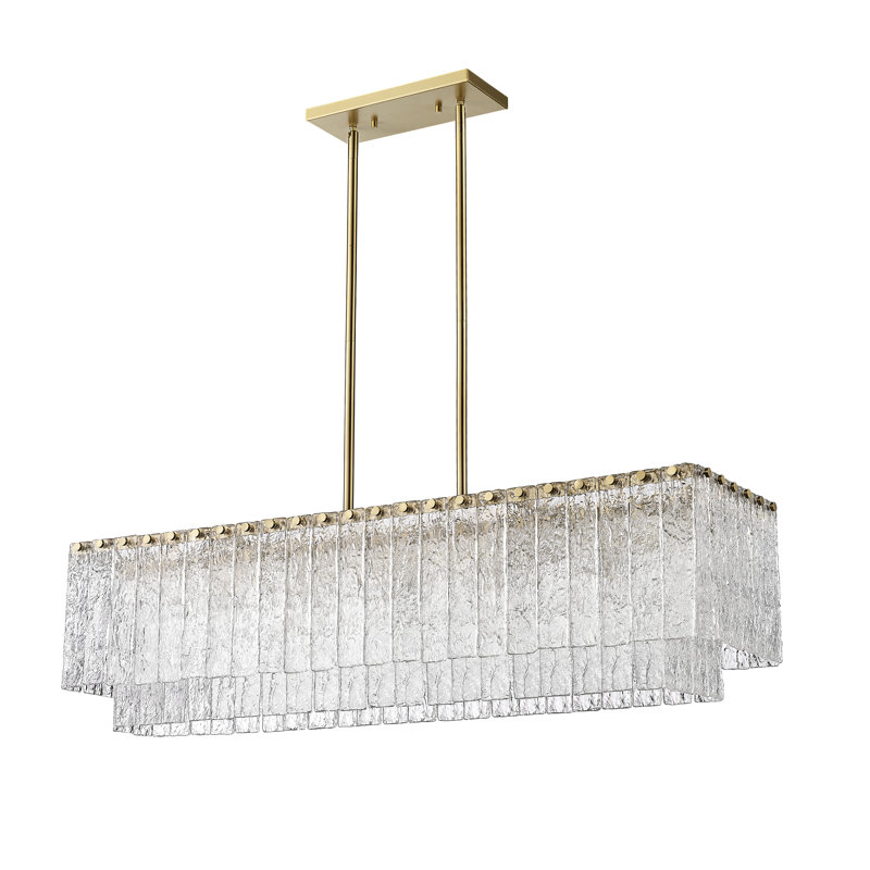Sophus 5 - Light Dimmable Kitchen Island Square / Rectangle Chandelier, Modern Gold