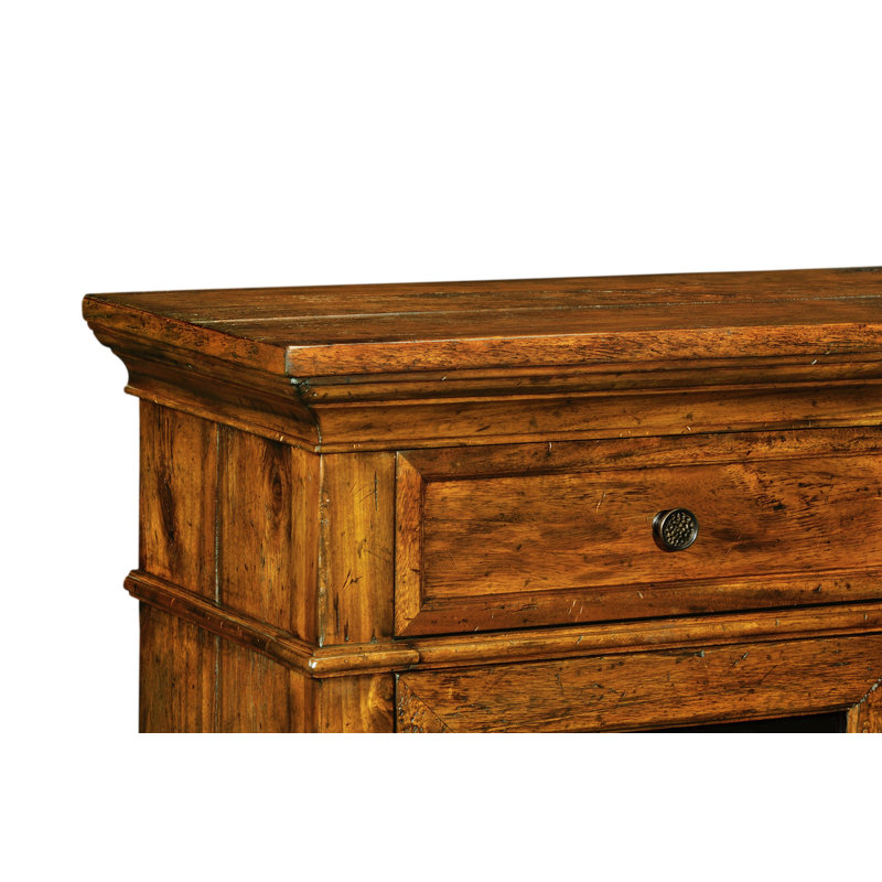 Casually Country Lighted China Cabinet, Country Farmhouse Walnut