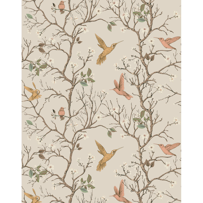 Bird Tree Wallpaper, Beige