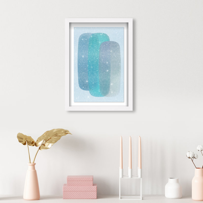 Teal Gradients Print by Oliver Gal, 16.5"H x 11.5"W, White Shadowbox