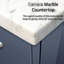 Meuble-lavabo bleu marine avec surface en marbre, robinet et robinet de 36 po Miroir à DEL - comptoir de salle de bain élégant 22 D, comptoir Scratch-1328537247