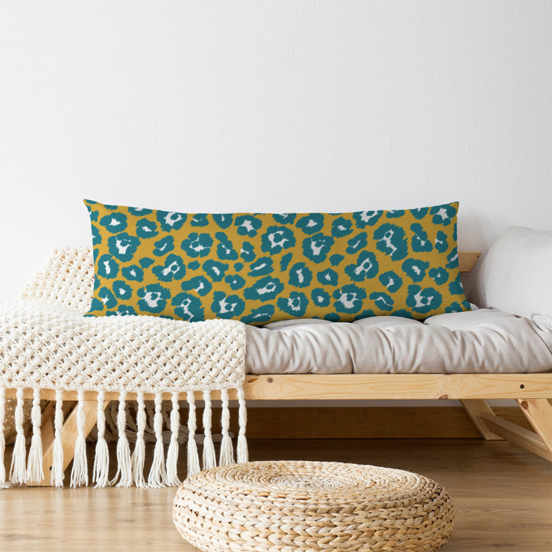 Polyester Medium Pillow, Polyester, Gold/Light Blue