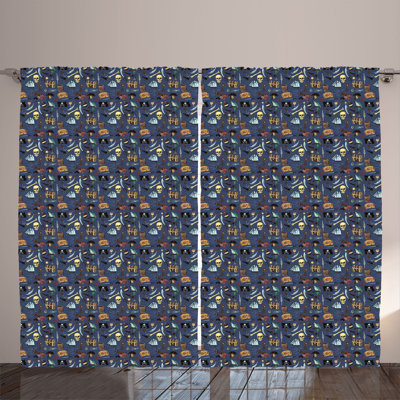 Polyester Semi Sheer Curtain/Drape Pair