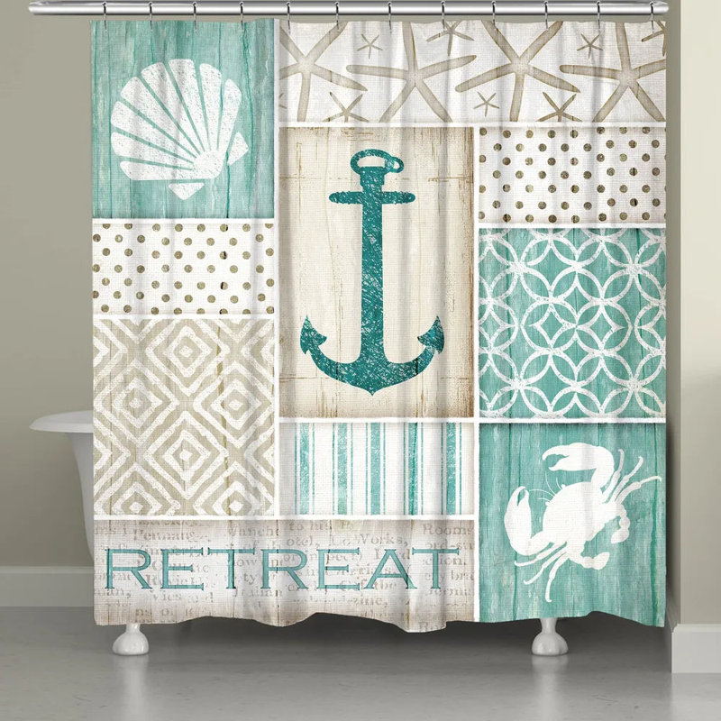 Rideau de douche simple Rossibell Coastal Retreat, H 71 po x l 72 po