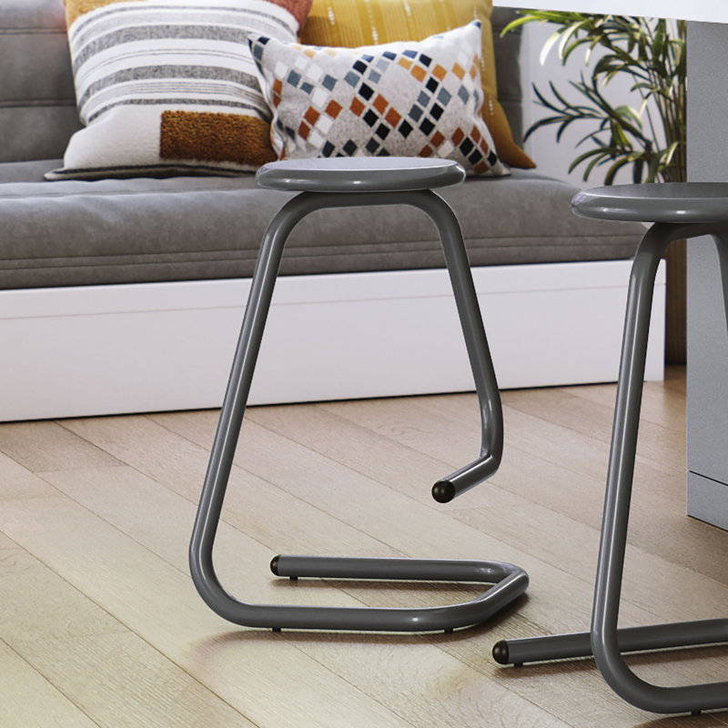 Tabouret en métal Paperclip70, Noir lustré