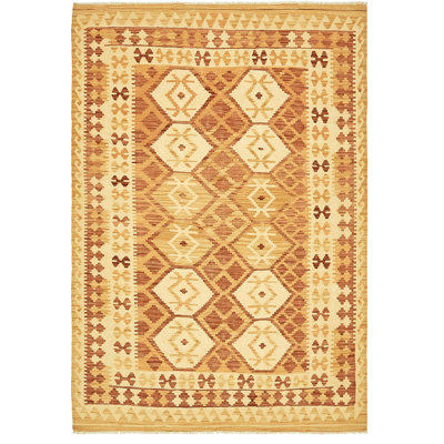 Tapis zone en laine 9 pi 9 po x 6 pi 9 po one-of-kind-noué la new age bourgogne Elland